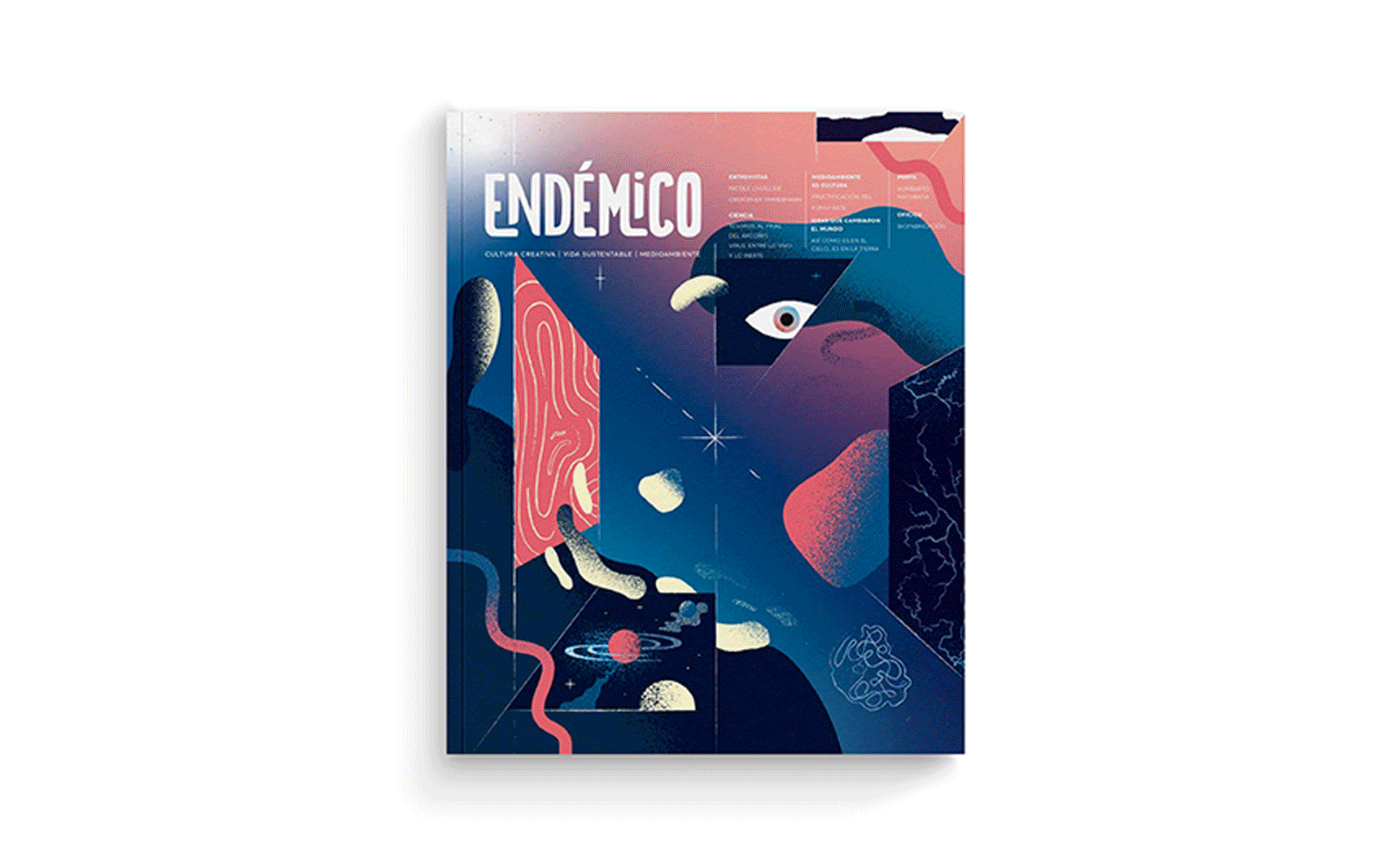 Imagen en movimiento con revistas impresas y digitales de Endémico